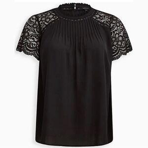 Torrid Georgette Lace Trim Blouse